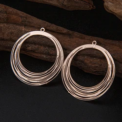 Elegant Hollow Round Filigree Charms - Set of 10 (Light Rose Gold)
