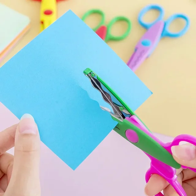 6pcs/Set Wavy Pattern Paper Cutter Scissors for DIY Crafts & Kids 2