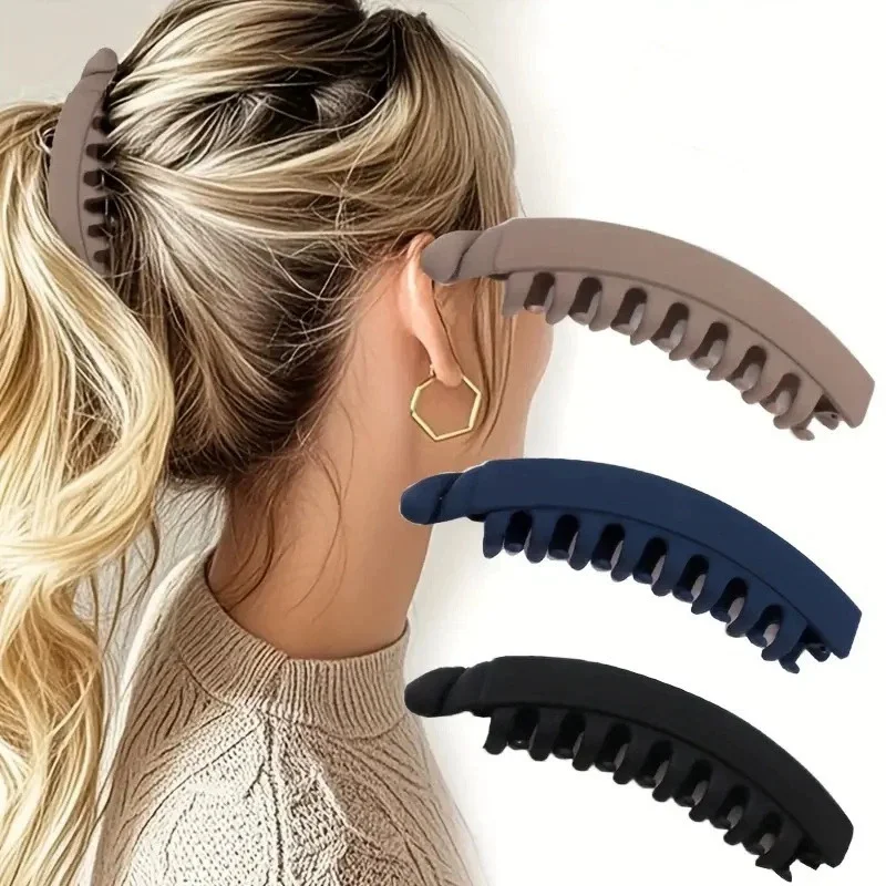 Matte Bananenfutter-Accessoires, einfaches Temperament, Mädchen, vielseitige Kratzklammer, halbgebundene Haarspange