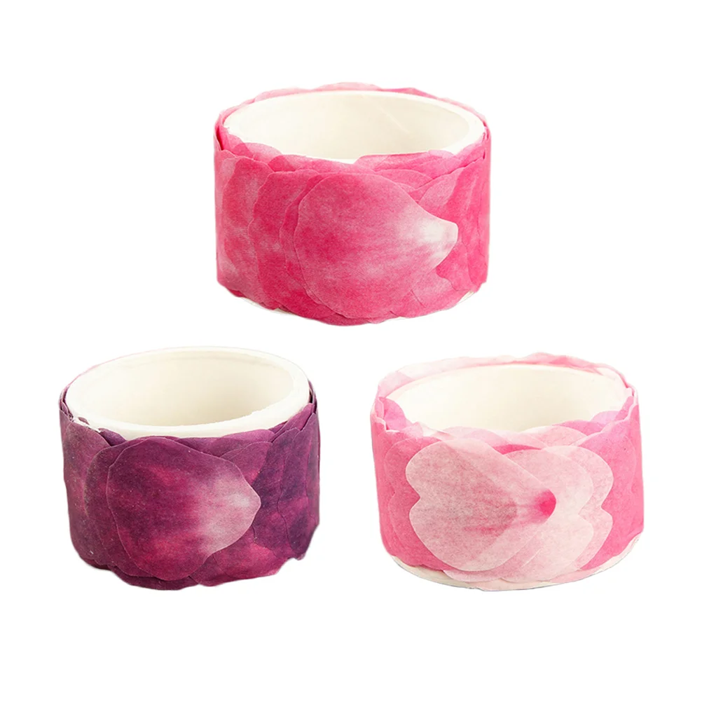 

3pcs Flower Petal Stickers Washi Tape Stickers for Party Favors Supplies Scrapbook Stickers