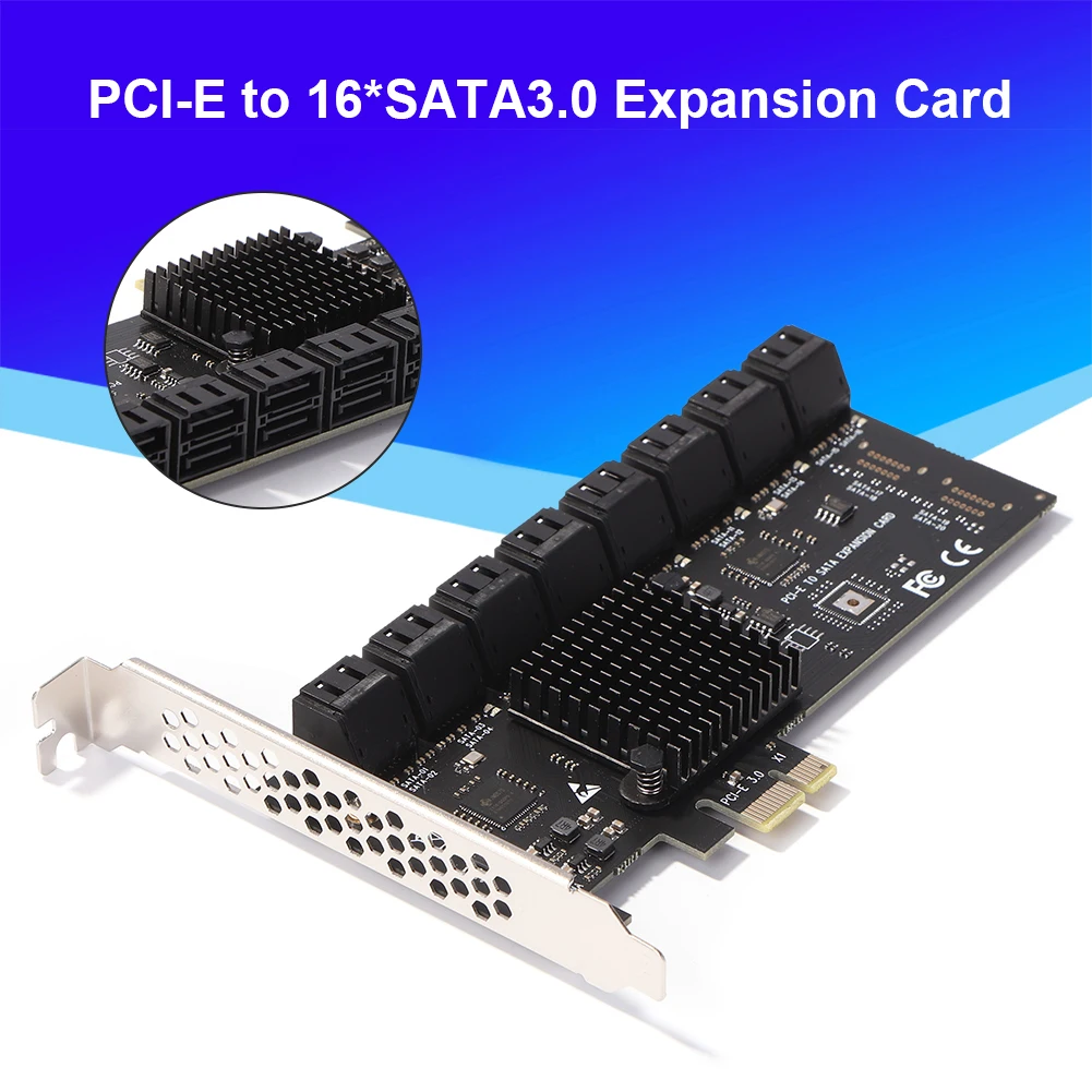 SA3112J PCIE , 16 Ʈ PCI-Express X1 to SATA 3.0 Ʈѷ Ȯ ī, Chia ̴ ̴׿ ߰ ī, 6Gbps