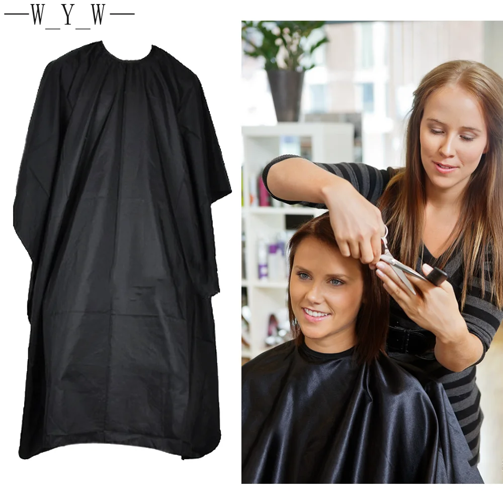 Hairdressing Cape 1Pcs Black Hairdressing Cape Professional Hair-Cut Salon Barber Cloth Wrap Protect Gown Apron Waterproof Cutting Gown Hair Cloth