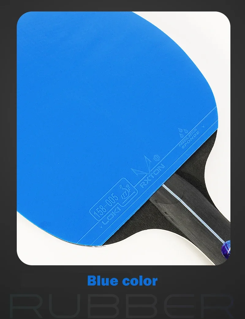LOKI K5000 Fertiger Tischtennisschläger, Tischtennisschläger mit blauen Gummis – Detail 6
