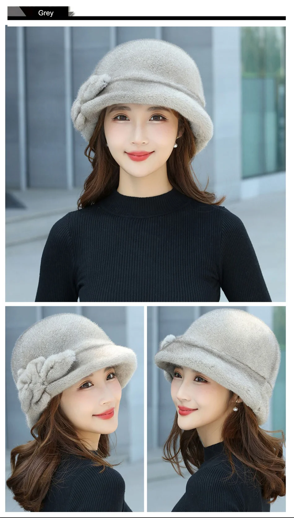 100% Real Mink Fur Hat Edamame Beanie For Girls Soft Thickened Furry Beret Ladies Hat Elegant Winter Outdoor Windproof Warm Hat