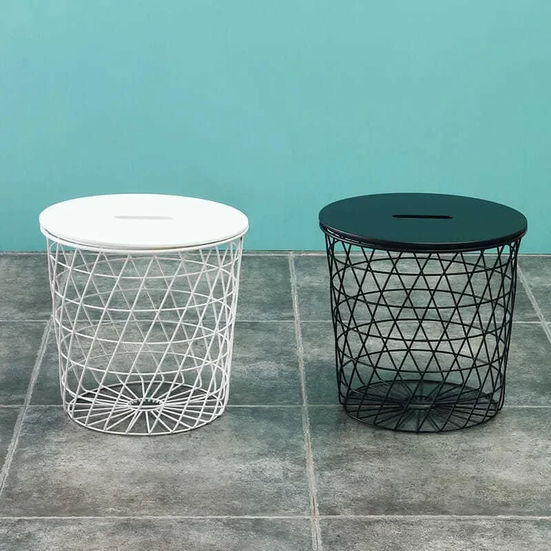 Iron Art Round Small Side Table Simple Modern Storage Living Room Sofa Side Children's Night Stand End Table Nordic Ins Style