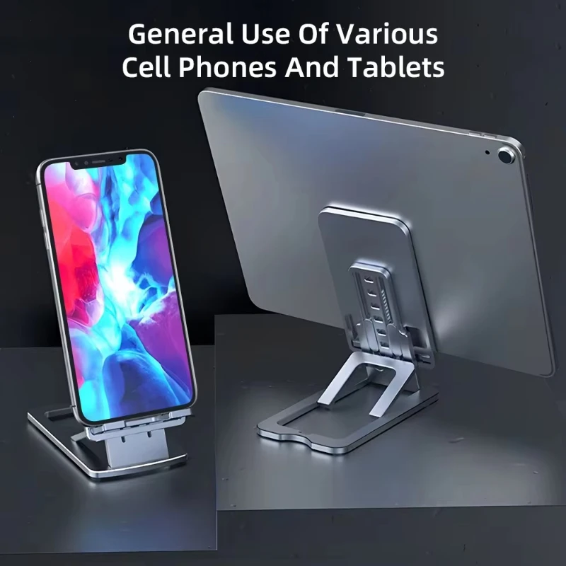 유니버설 조절식 접이식 데스크탑 폰 스탠드 - 모든 스마트폰용 높이 및 각도 조절 모바일 지지대