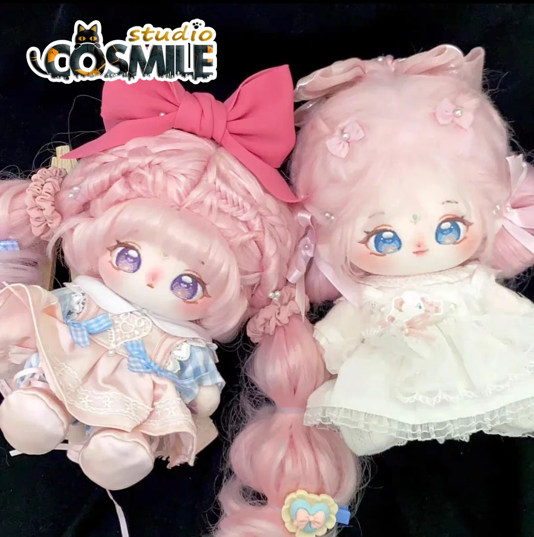 

No Attribute Elysia Gentle Girl Group Girl Angel Cute Kawaii Long Pink Hair Stuffed Plushie Toy 20cm Plush Doll Body XY