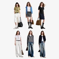 TOYOUTH T-shirts Femme en Coton Liquide Ammoniaque Effet Soie, Nouvelle Collection Printemps 2026, Hauts Décontractés Multicolores Anti-Plis de Luxe 5