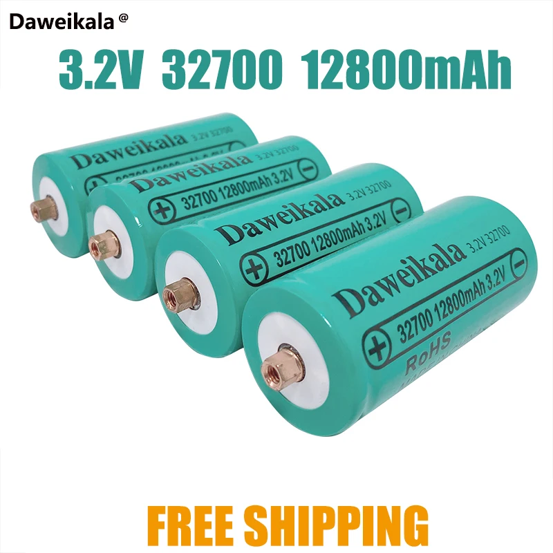 

10pcsDaweikala New 32700 12800mAh 3.2V Lifepo4 Rechargeable Battery Professional Lithium Iron Phosphate Power Battery with Screw