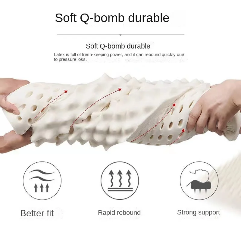 TAIHI Orthopedic Latex Pillow Thailand Massage Memory Cervical Neck Pain Pillows for Sleeping Remedial Effectively Prevent Mites 5