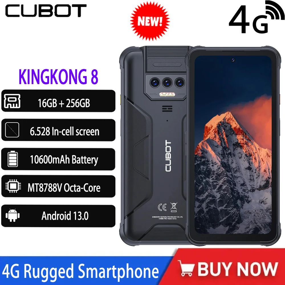 新型 Cubot KingKong 8 防水耐衝撃スマートフォン Android 13 12GB RAM
