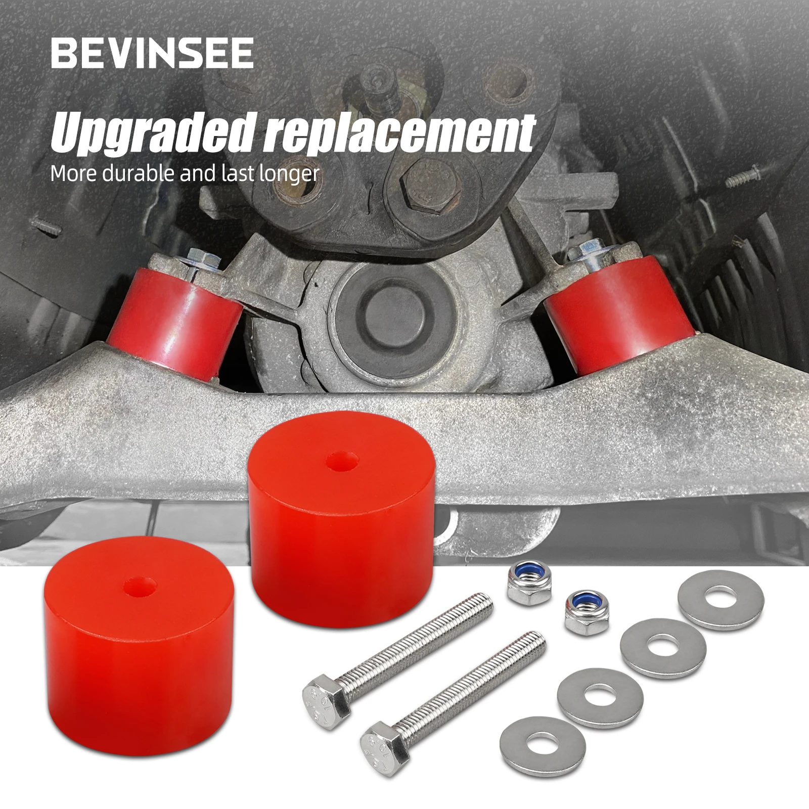 BEVINSEE Poly Transmission Mounts Sets (80A Durometer) For BMW E82 E88 E30 E36 E46 E90 E93 E92 Z3 Z4 22322282340