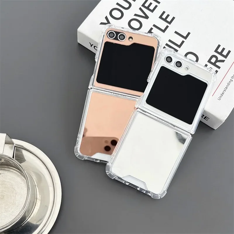 Luxury Mirror Makeup Slim Case - Solid Color Airbag Shockproof Ultra Thin Cover