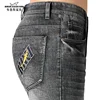 2024 Men's Winter Jeans Bruce&Shark Straight Leg  Grey Jeans Strech Loose Men's Casual Business Cowboy Pants Classic Embroidery 1