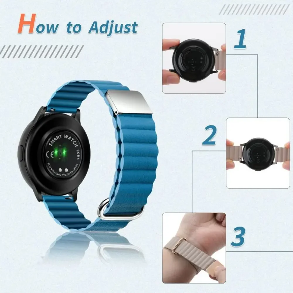 Magnetic Leather Wrist Strap - Premium Watchband Bracelet