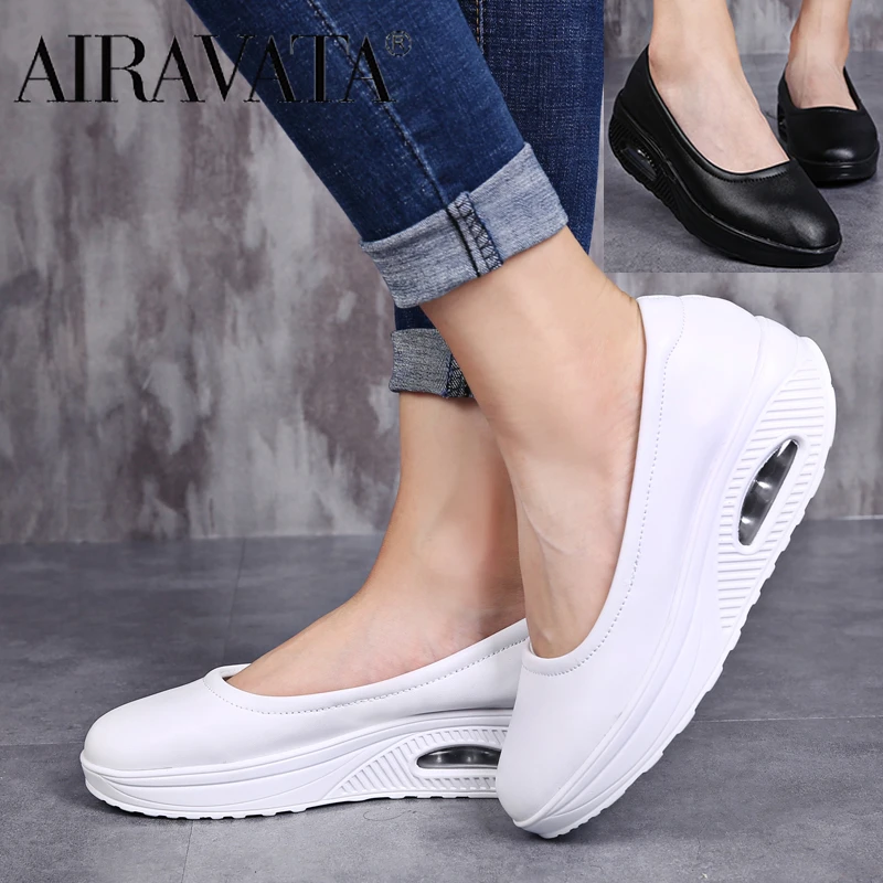 White Nurse Shoe Women Walking Shoes Cushioned Comfortable Casual Loafers  Slip-on Lazy Footwear - Walking Shoes - AliExpress