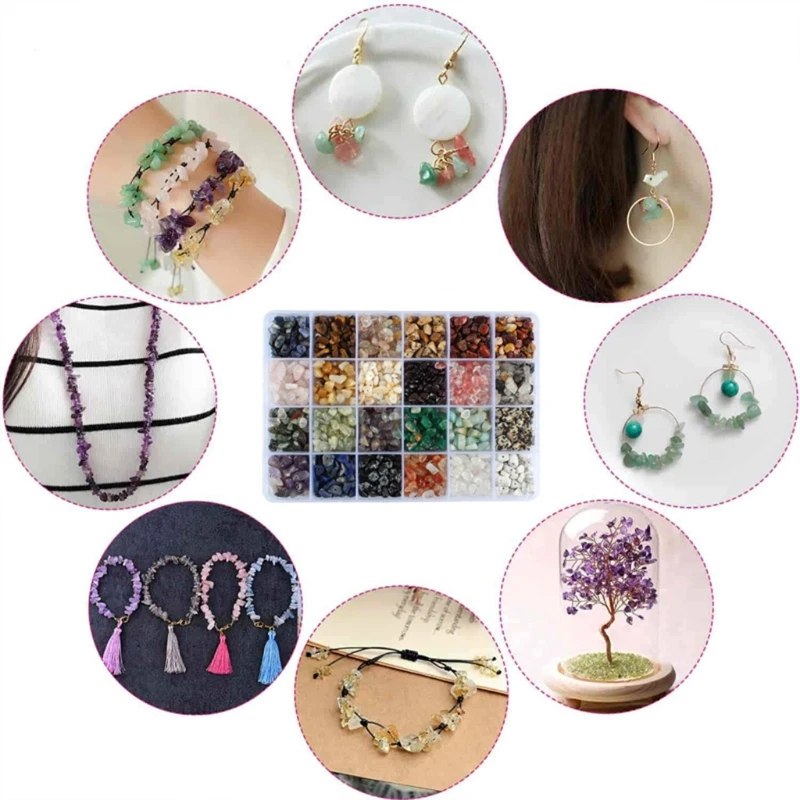 Colorful Natural Stone Beads DIY Craft Necklace Bracelet Earring Making