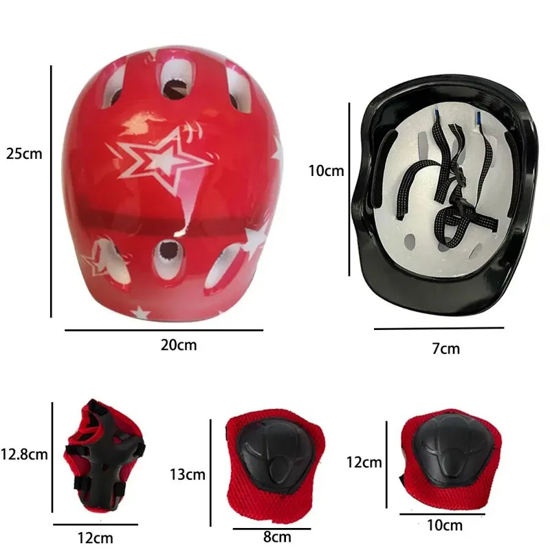 7Pcs/Set Children Knee Protection Roller Skating Helmet Protector Skateboard Balance Car Wrist