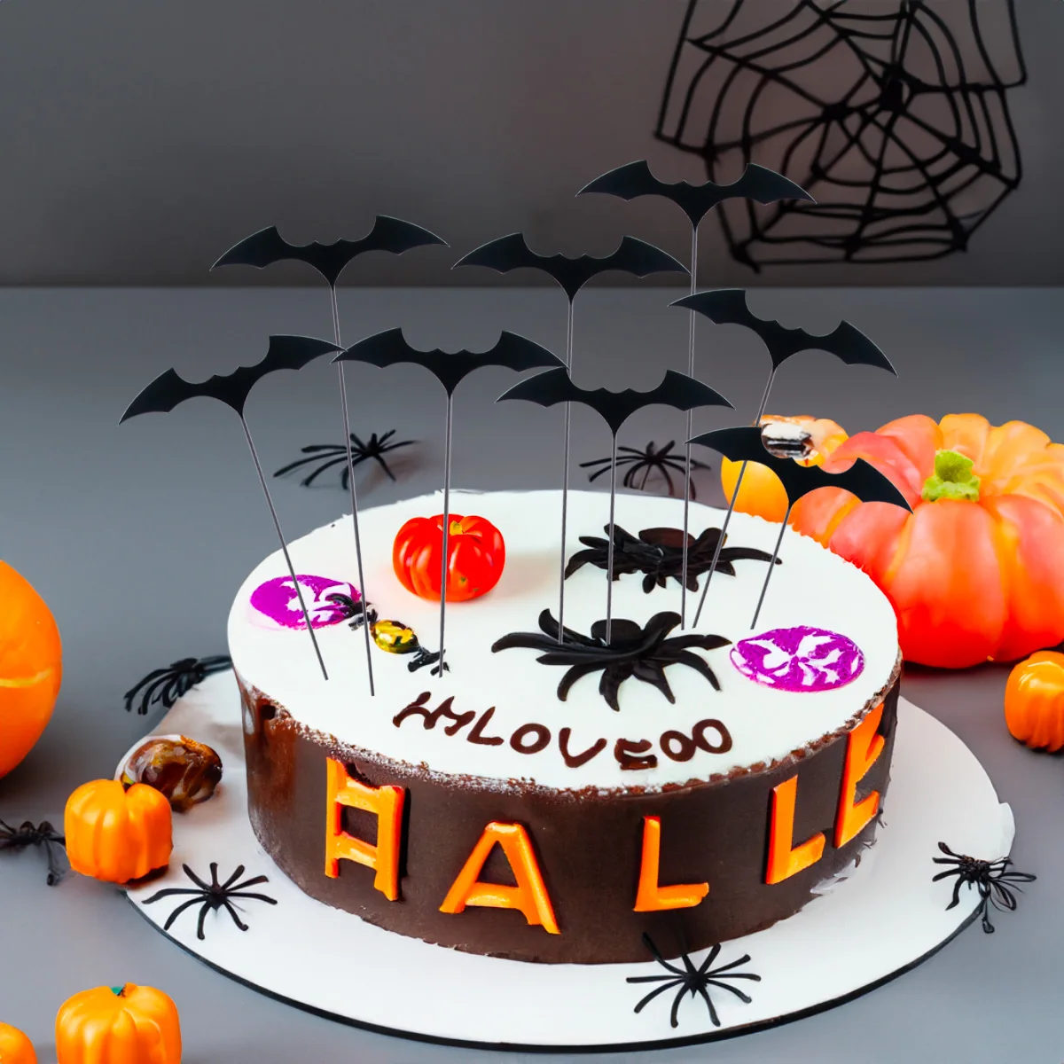 10pcs Halloween Black Bat Cake Toppers Halloween Themed Baking ...