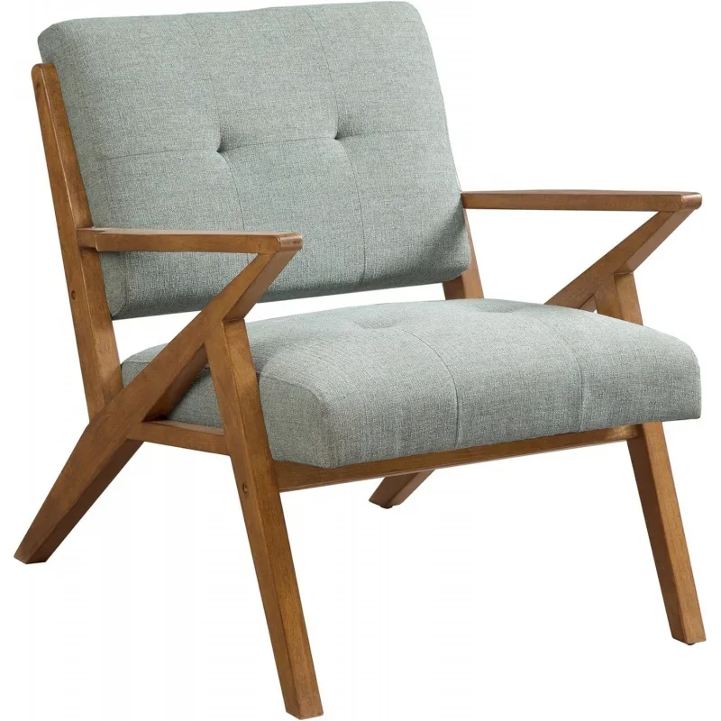 

INK IVY Rocket Mid,Century Modern Accent Chairs for Living Room with Solid Wood Frame Armrest and Legs, Upholstered Pipped Seat,