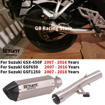 Slip On Motorcycle Exhaust Escape Modify Middle Link Pipe Moto Muffler DB Killer For SUZUKI GSF650 GSX650F GSF1250 2007 - 2018