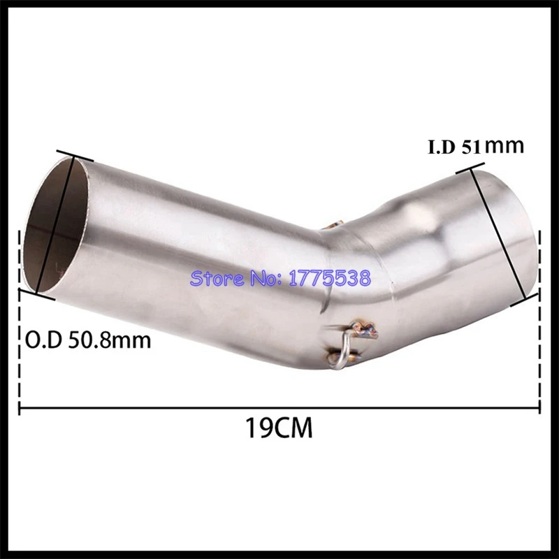 For Kawasaki Ninja ZX-6R 2004-2022 ZX6R 636 2013-2022 Motorcycle Exhaust Middle Link Pipe Connect ID:51mm Exhaust Muffler Can - Image 5
