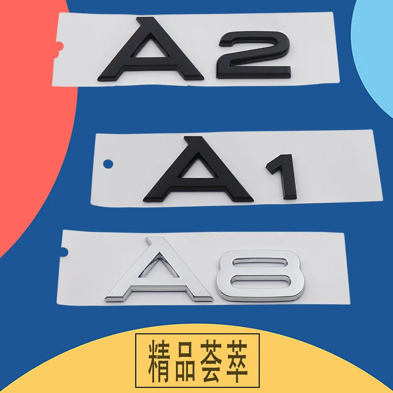 자동차 엔진 후드 펜더 트렁크 테일 데칼 엠블럼 배지 스티커, 자동차 스타일링 액세서리, 3D A1 A2 A3 A4 A5 A6 A7 A8 글자