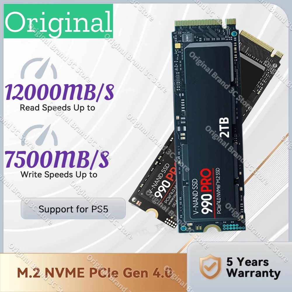 

990 PRO SSD Solid State Drive 4TB 2TB 1TB M.2 2280 SSD PCIe4.0 NVMe Gaming Internal Hard Drive 7450MB/S For PS5 Laptop Desktop