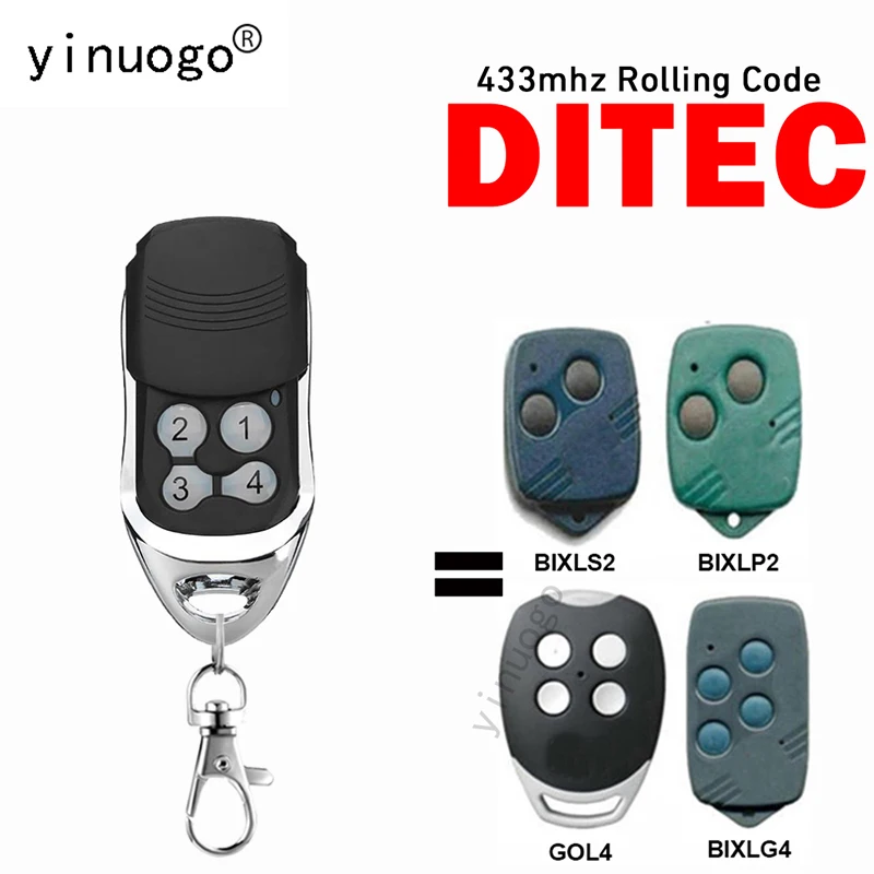 DITEC BIXLG4 BIXLS2 BIXLP2 GOL4 차고 원격 제어 433.92MHz 롤링 코드 게이트 오프너 원격 제어 무선 송신기 DITEC BIXLG4 BIXLS2 BIXLP2 GOL4 차고 원격 제어 433.92MHz 롤링 코드 게이트 오프너 원격 제어 무선 송신기