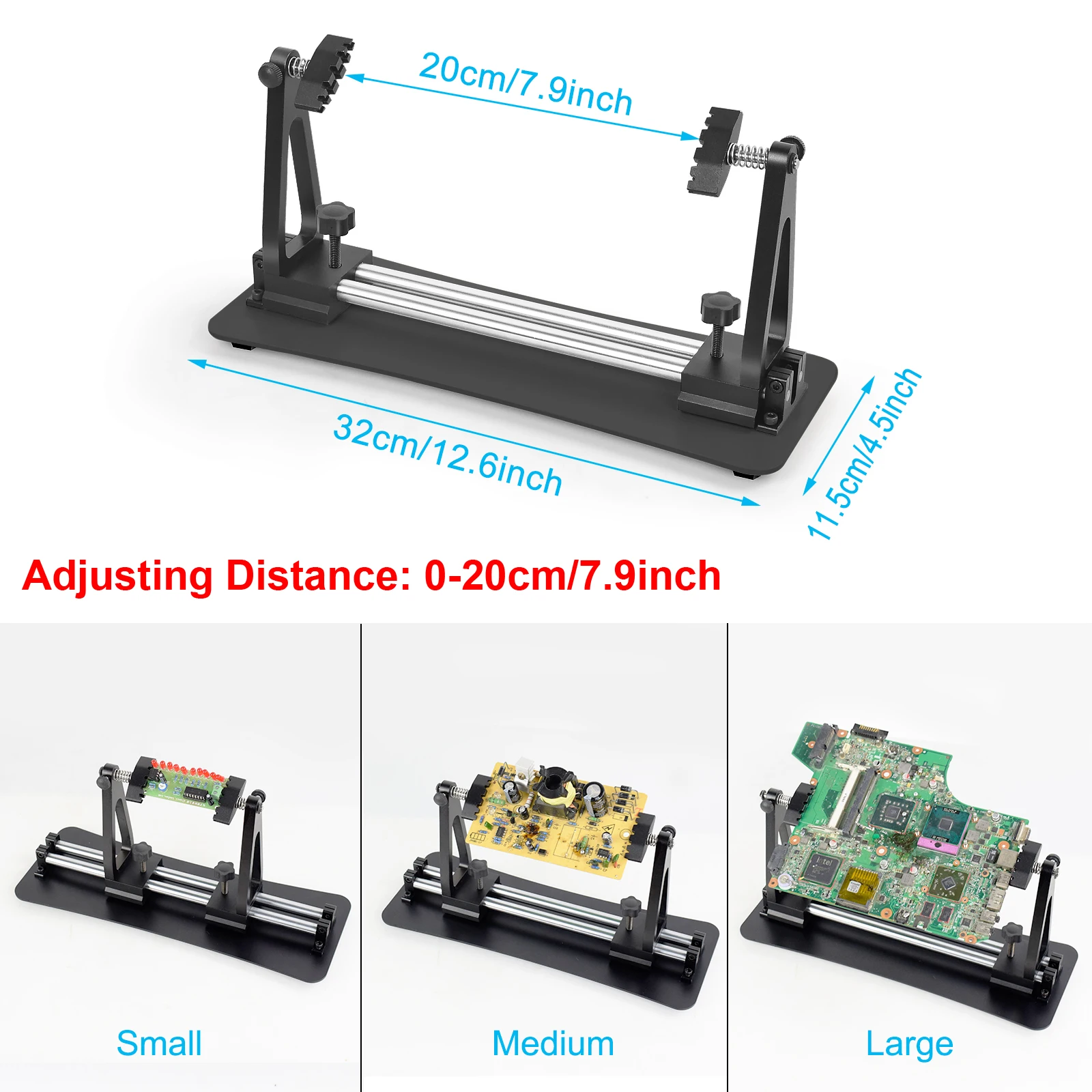 Circuit Board Holder Adjustable Portable PCB Soldering Clamp Soldering Third Hand Tool 360&deg; Rotation Assembly Stand NEWACALOX soldering tool,soldering helping hands,circuit board fixture