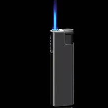  3 in 1 Jet Lighter Metal Windproof Flameless Electric Lighter Power Display USB Charge Plasma Butane Gas Lighter With Flashlight 