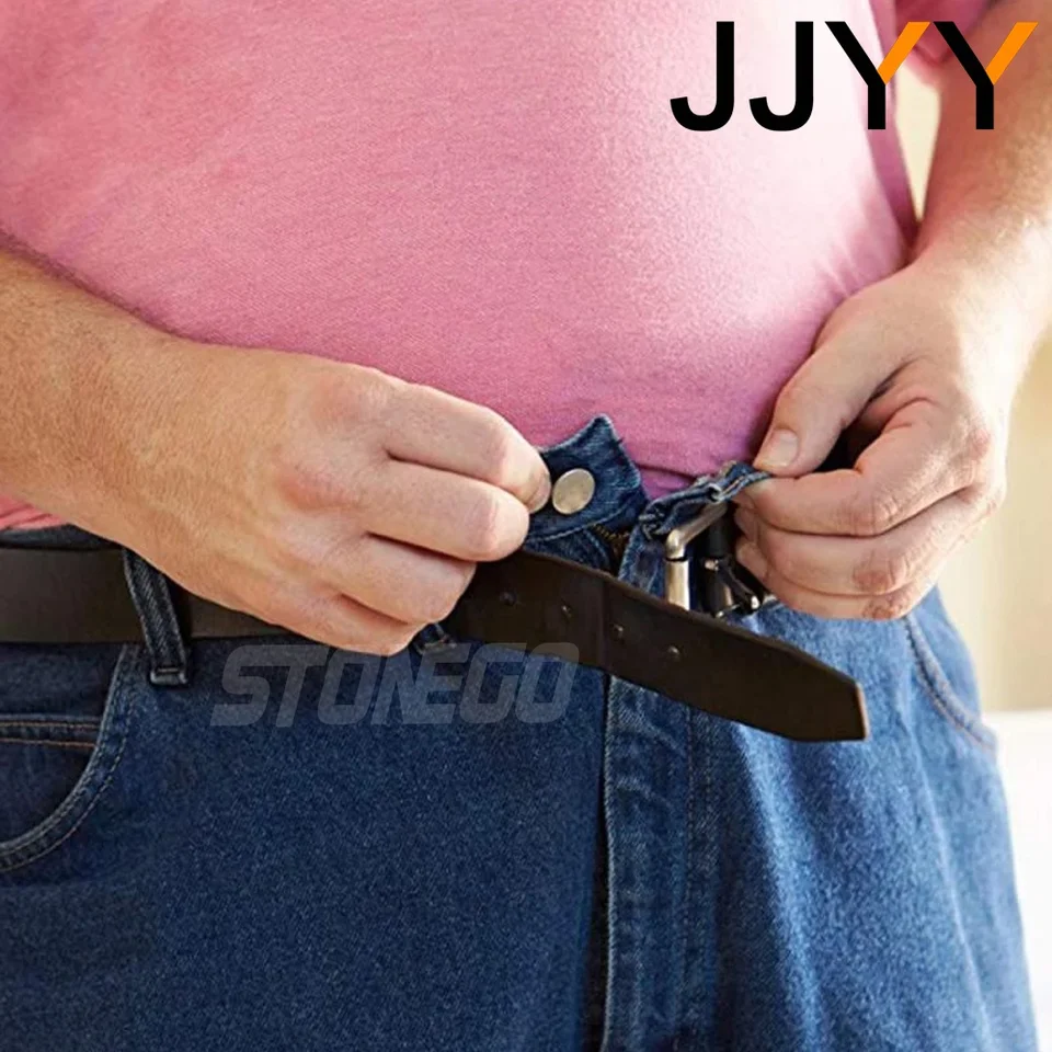 Cintura Elastica Donna Con Fibbia Piatta – Per Jeans E Pantaloni, Regolabile, Morbida, Nero 46g - 2