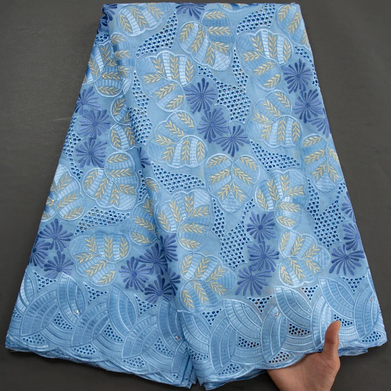 

SJD LACE Swiss Voile Lace In Switzerland Colorful Cotton Lace Fabric With Crystal for Sewing Women Party Dresses A3422