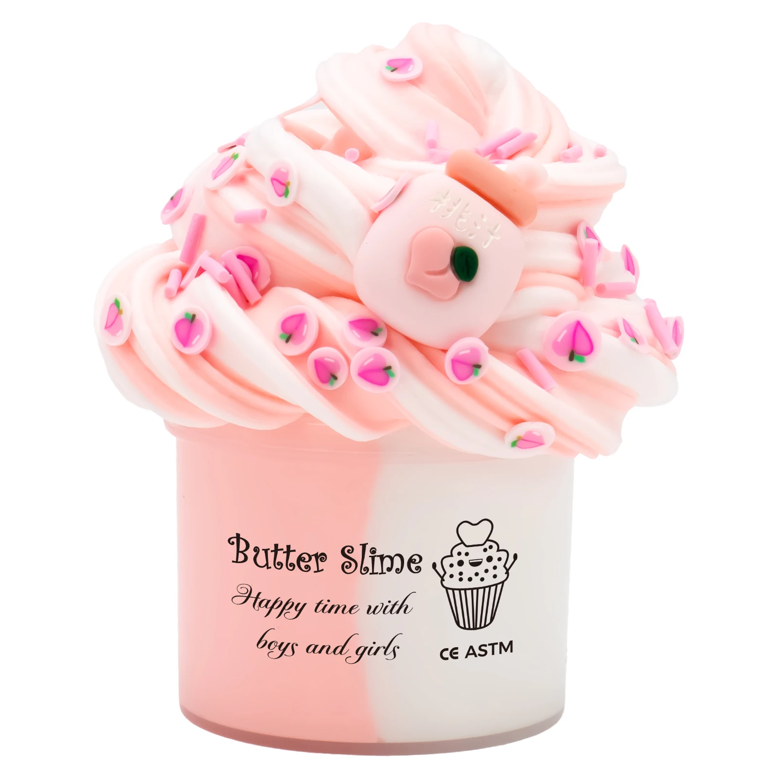 2.37oz Fluffy Two-Tone Butter Slime Super Soft Clay Stretchy Non-sticky Party Favors Slime Charms Toys Education Birthday Gifts 3