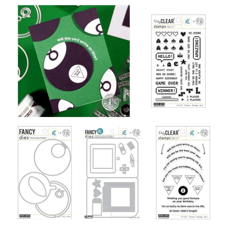 게임 콘솔 볼 스코어 금속 커팅 다이, 실리콘 스탬프, 스크랩북 스텐실 사진 앨..