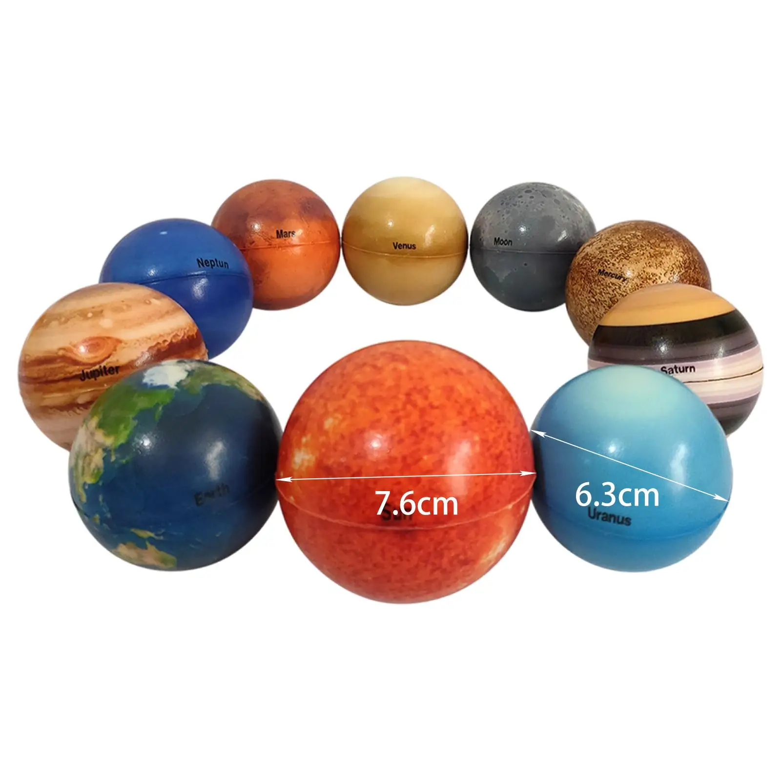 10X Sistema Solare Planet Balls Solid Sponge Soft Ball Otto Palline Planetarie Modello Educativo Per La Decorazione Della Tavola Giocattoli Per Bambin