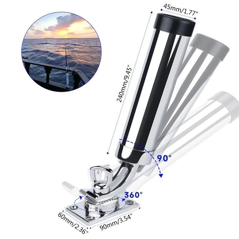 Stainless Steel Marine Boat Fishing Rod Holder Rack Chair Mount