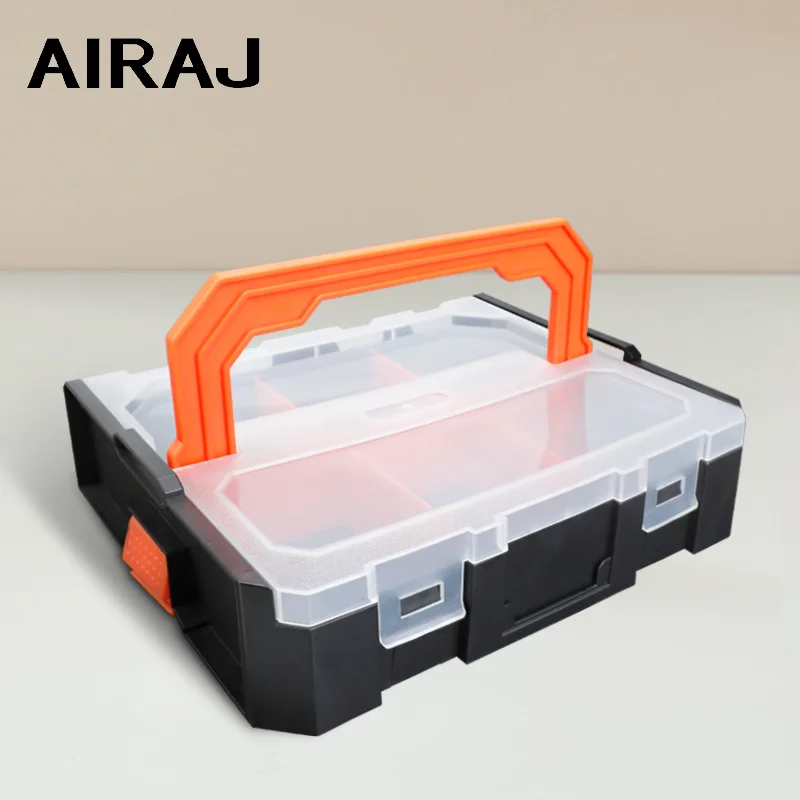 Tool Storage Box AIRAJ Multifunctional 2/3-Piece Set Detachable And Stackable Electrical Screw With Lid Plastic