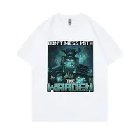 Don't Mess with The Warden Funny Meme Tshirt Men Women Game Otaku Casual Pure Cotton T-shirt Male Fashion Oversized Streetwear 5