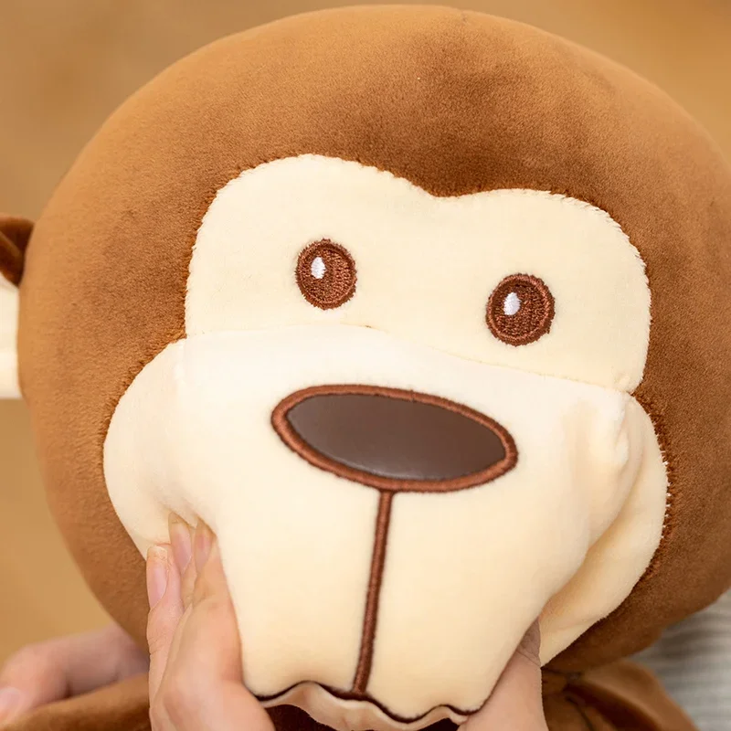 Hot 1pc 45cm Kawaii Monkey Plush Doll Brown Smiling Monkey Soft Stuffed Animal Cute Huggable Plushies Birthday Gifts For Girl
