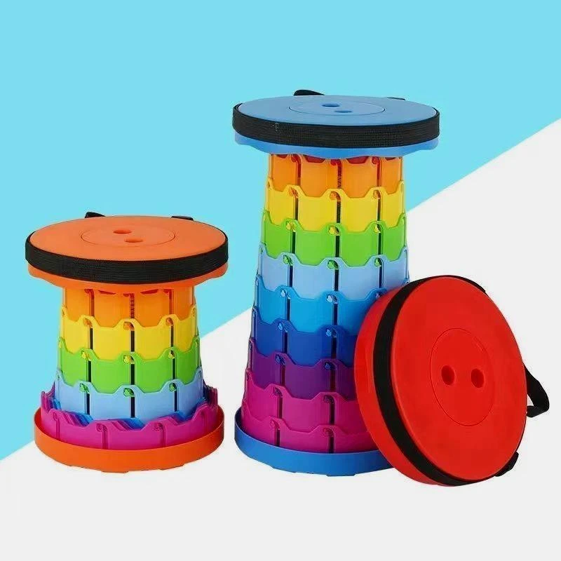 Foldable outdoor portable travel adjustable telescopic stool Internet celebrity retractable seat chair bench fishing fishi