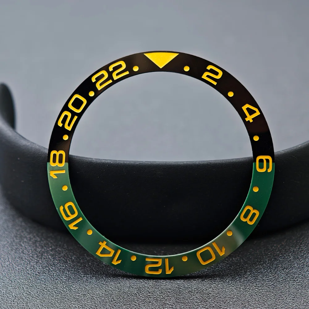 Men's Watch Replacement Bezel Insert with Tilted Ceramic and Carbon Fiber Texture