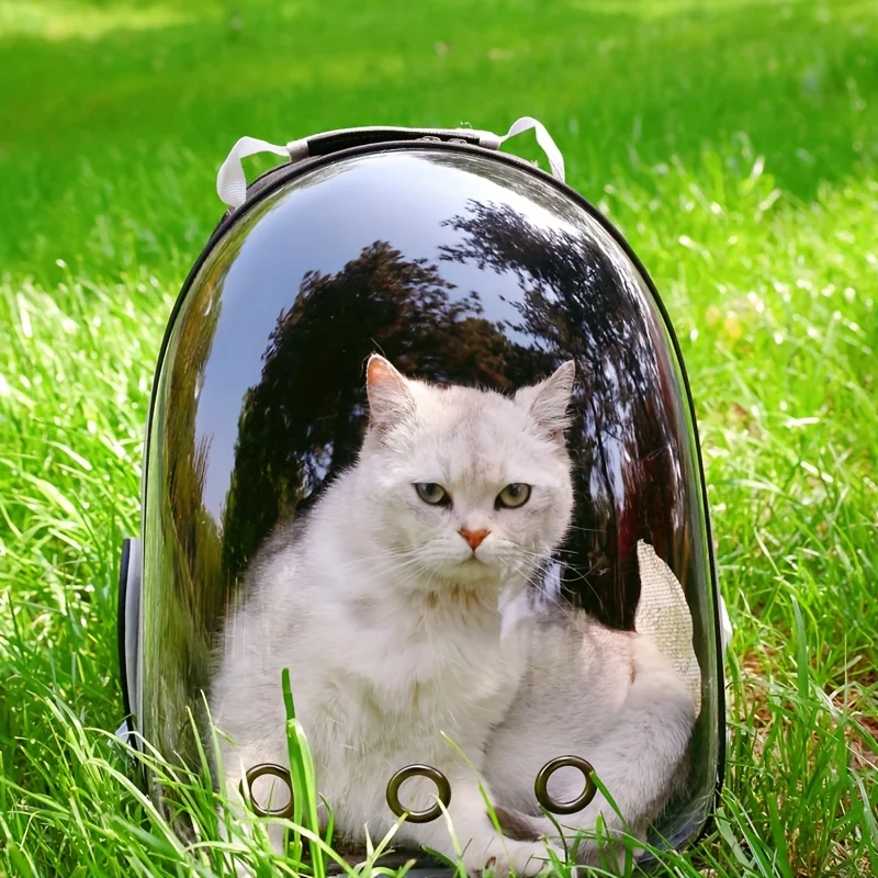 Large Capacity Baisher Pet Carrier Backpack, Durable Transparent PC Material, Zip Closure, Space Capsule Design for Cats