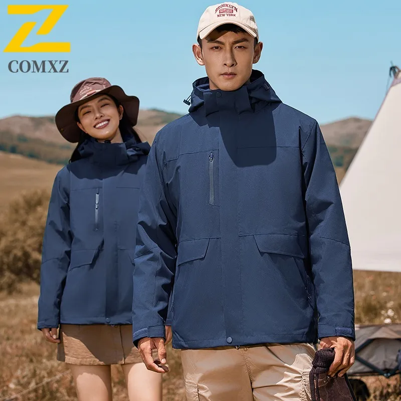 COMXZ Premium Comfortable Men Jacket Hooded Mountaineering Windproof Warm Jackets Brand Luxury Daily Style Autumn New Outerwear