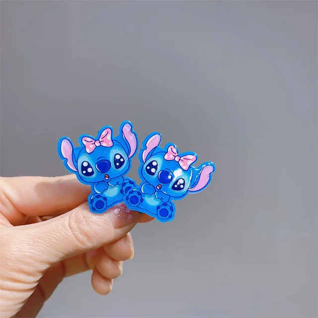 1/5pcs Disney Anime Lilo & Stitch Hair Bands Kawaii Stitch Hairpin Cartoon  Rubber Band Hair Accessoires Girl Gifts Toy