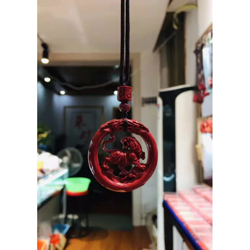 

hollow high content purple gold sand zodiac Tiger Shengwei animal year pendant