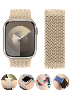 Ремешок для Apple Watch Band 44 мм 40 мм 45 мм 41 мм 42 мм 38 мм 49 мм, эластичный плетеный соло-браслет для iWatch Series 8 Ultra 7 se 3 6