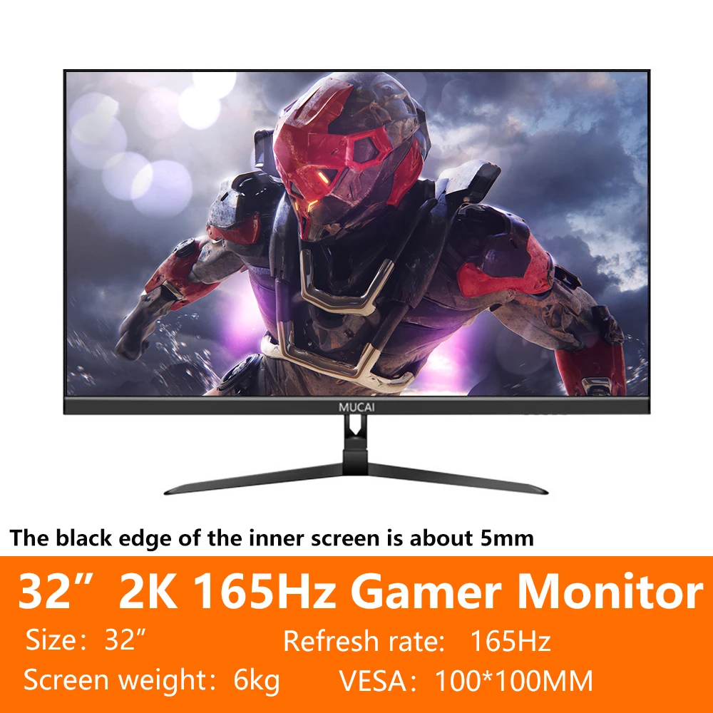 MUCAI 32 ġ , 165Hz ӿ 2K ǻ ȭ, 144Hz QHD 1440P Ʈ ÷, DP HDMI ȣȯ  Por 2560*1440
