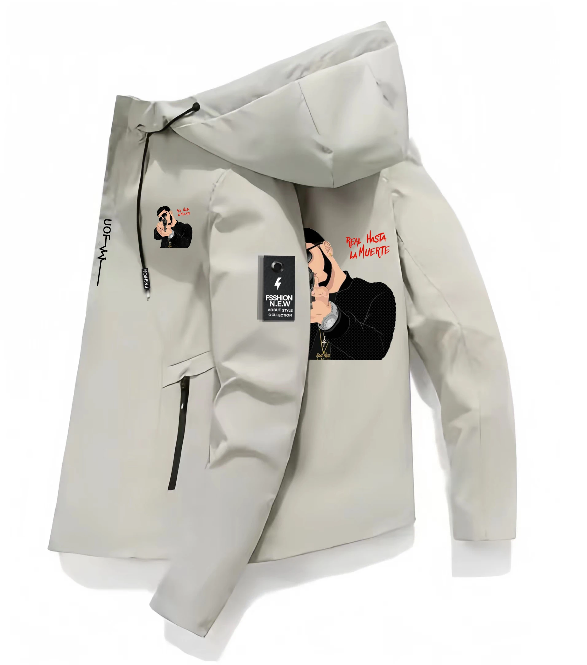 

Anuel AA Real Hasta La Muerte Printing Pattern Oversized Hoodie Jacket Men Fashion Top Hooded Jacket Loose sleeve Coat