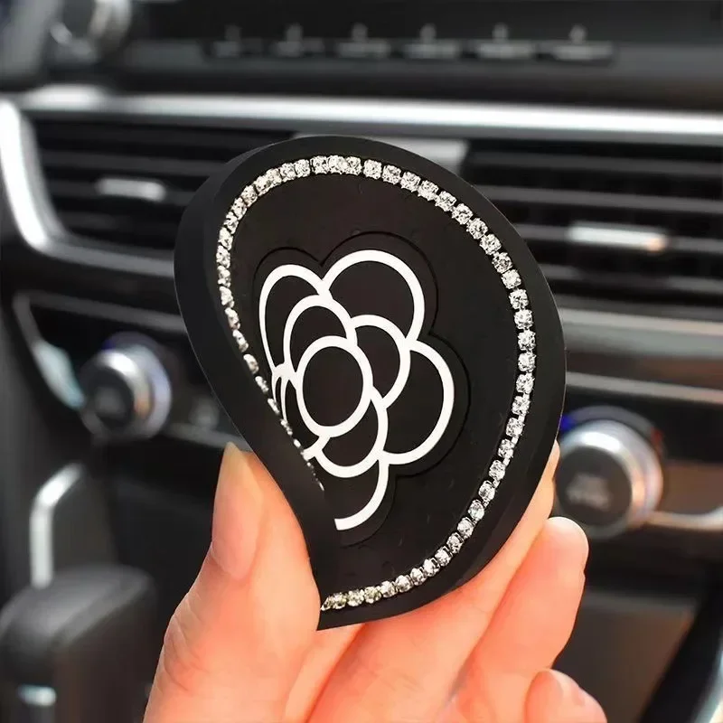 Silicone Anti Slip Car Cup Mat Bling Crystal Drink Coasters